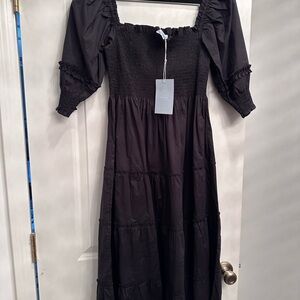 Hill House Elegant Black midi length Dress